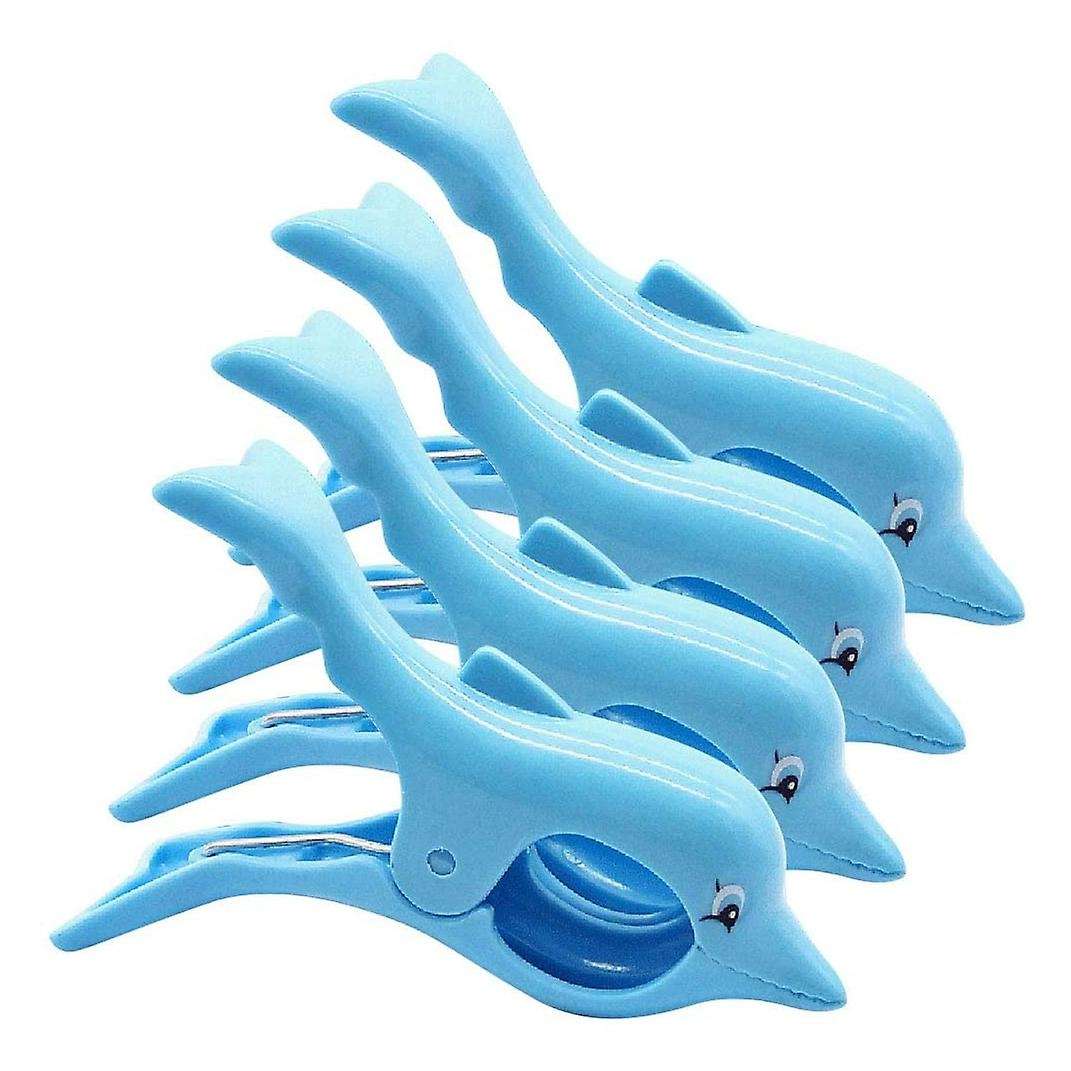 Beach Towel Clips Plastic Sunbed Pegs Clothes Clips, Dolphin 4pcs