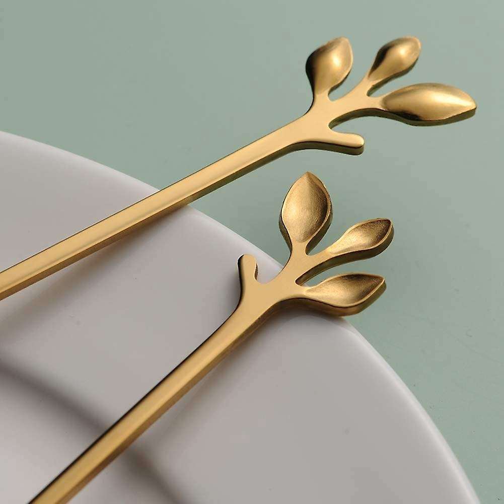 Coffee Spoon Set, Teaspoons, Creative Coffee Ice Cream Spoons, Gold