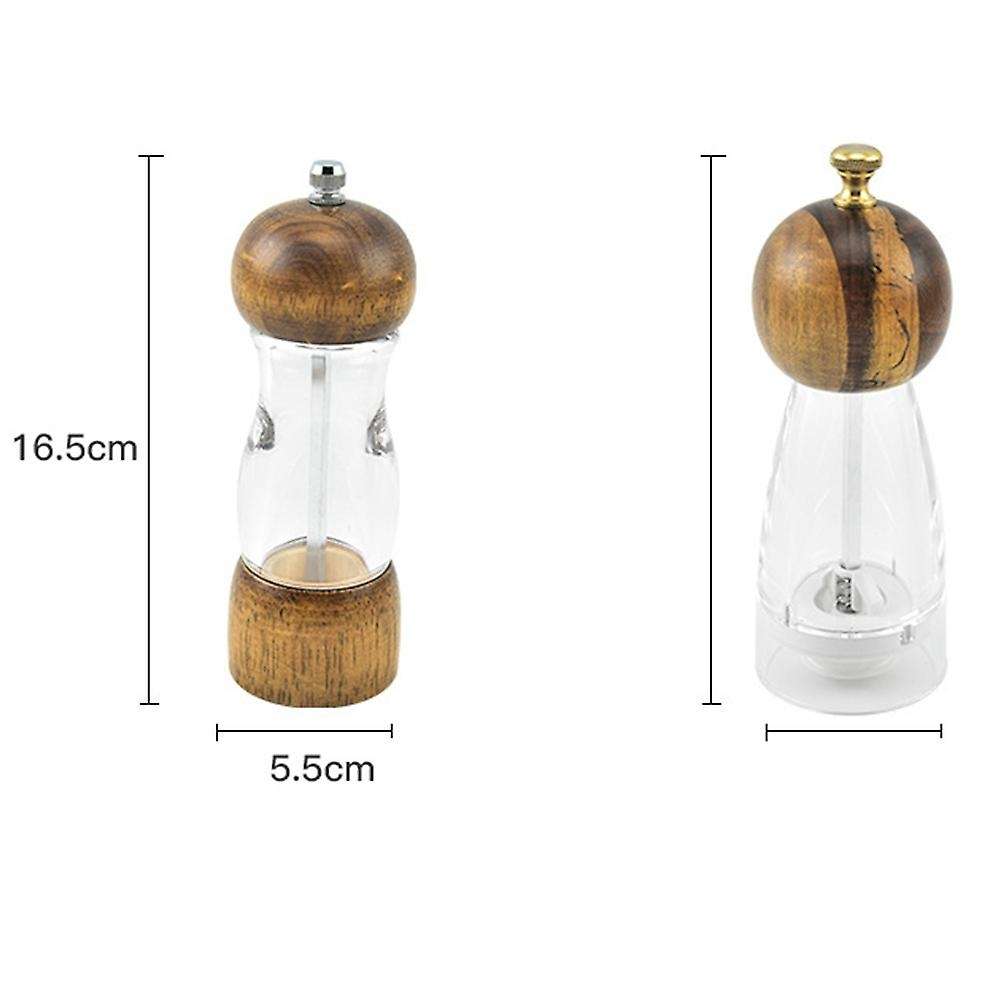 Acrylic Grinder Wooden Head Ceramic Grinding Core Kitchen Grinder, B