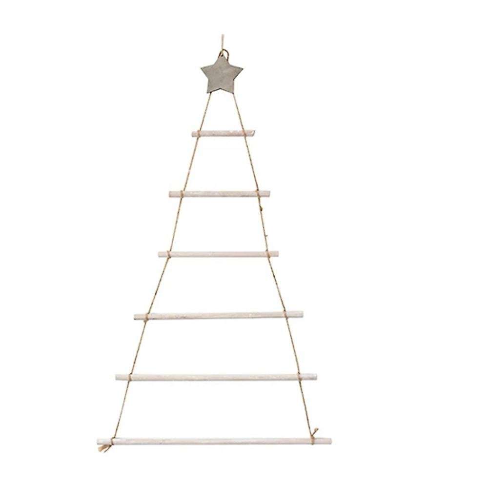 Diy Christmas Tree Wooden Wall Hanging New Year Decoration,white