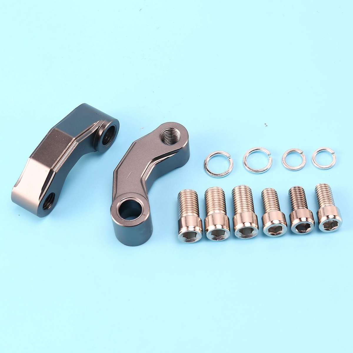 Pair Motorcycle Mirror Extender Risers Universal Adapter M10 Gray