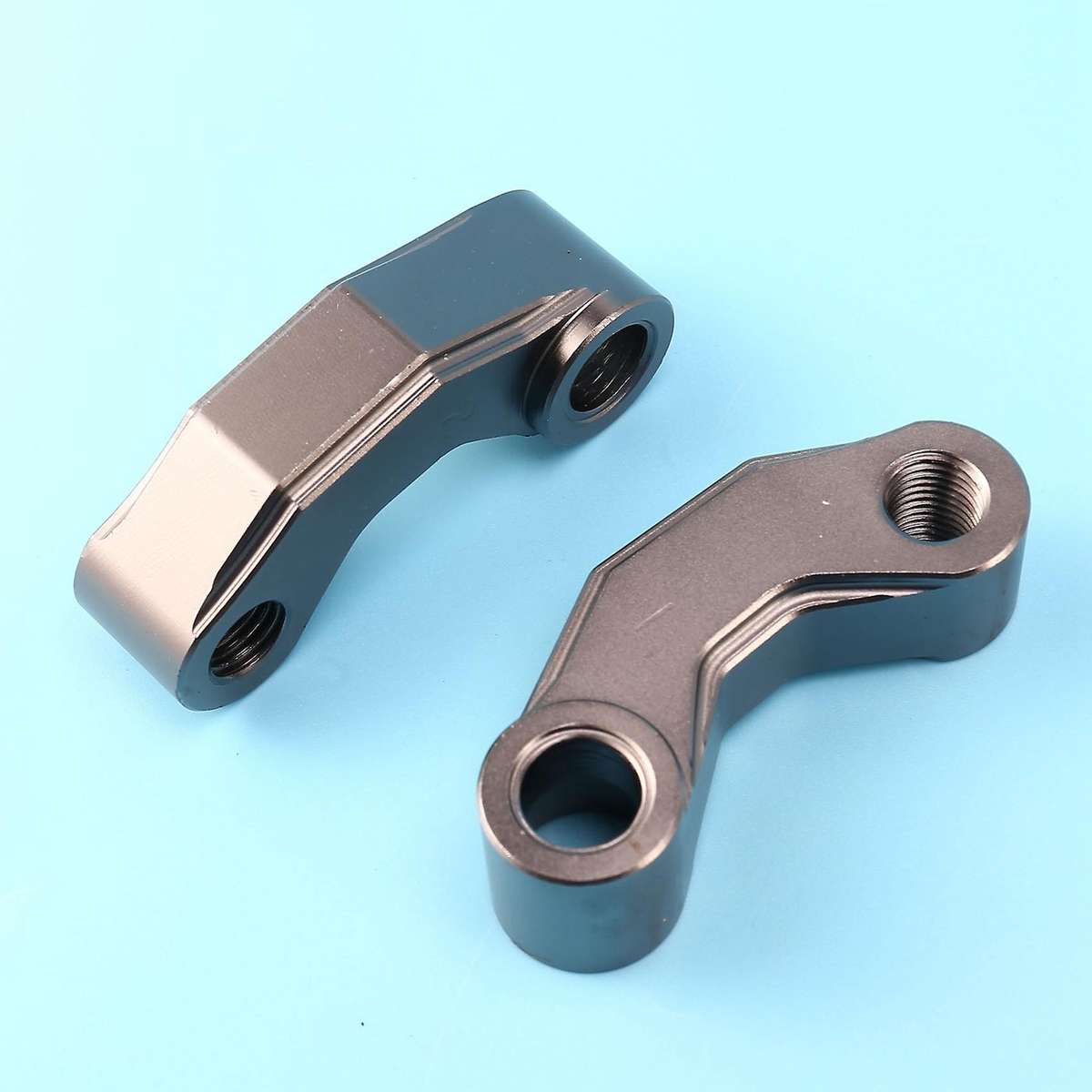 Pair Motorcycle Mirror Extender Risers Universal Adapter M10 Gray