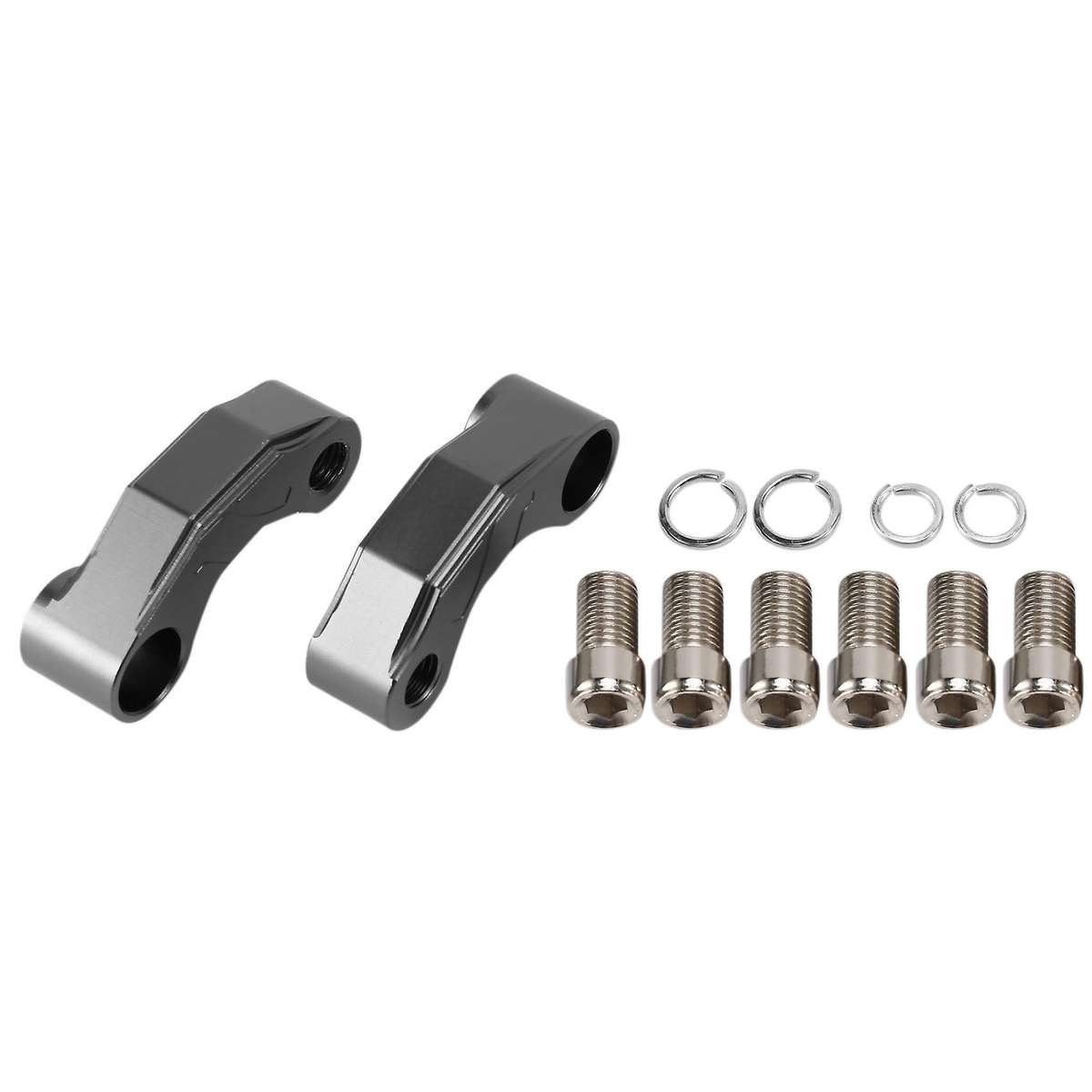 Pair Motorcycle Mirror Extender Risers Universal Adapter M10 Gray