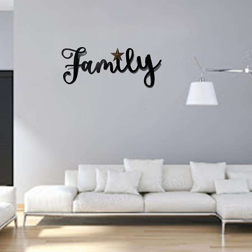 Family Wrought Iron Letters Wall Hangings Room Decoration Pendant