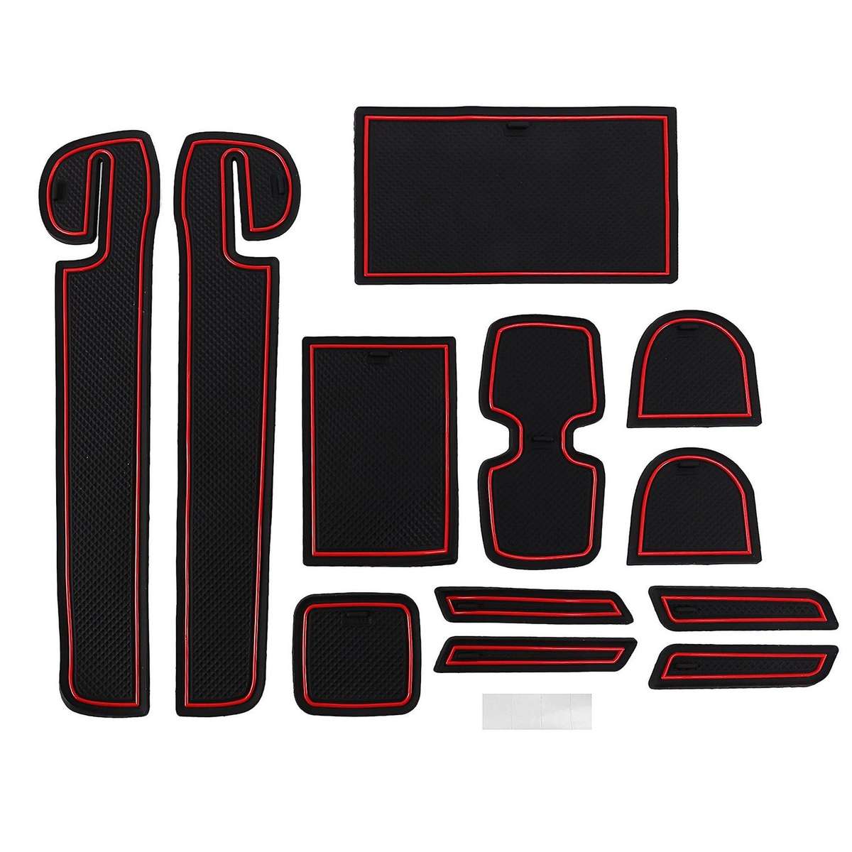 For Suzuki Swift 2018 12pcs Non-slip Rubber Door Groove Mat - Red