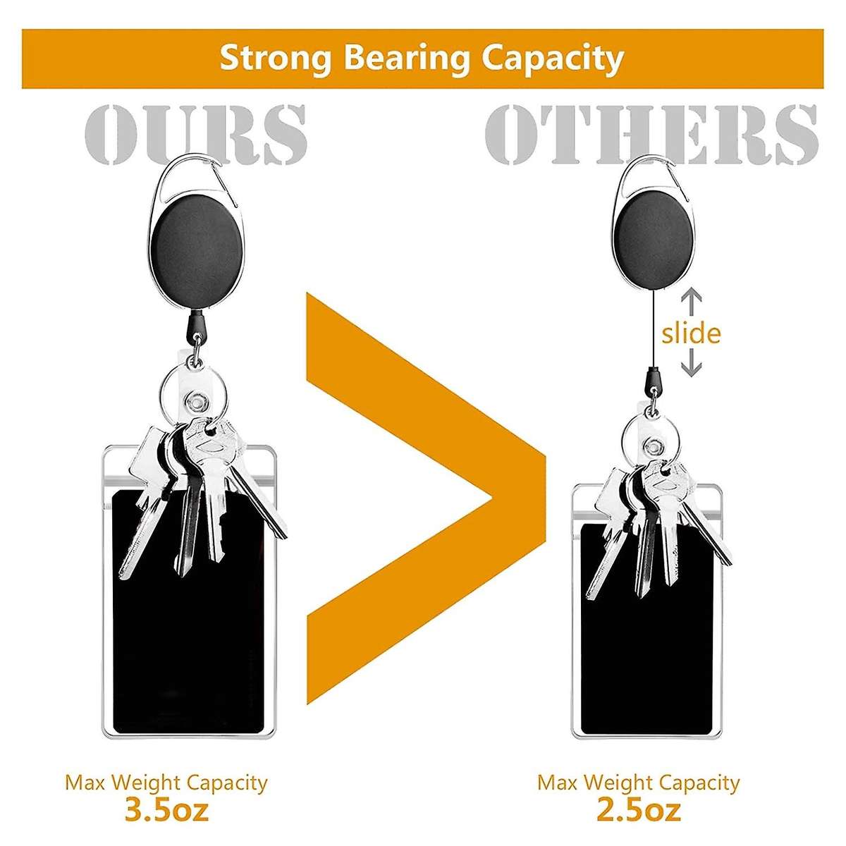 10 Pack Retractable Badge Reel for Id Card Key Keychain Holder Black