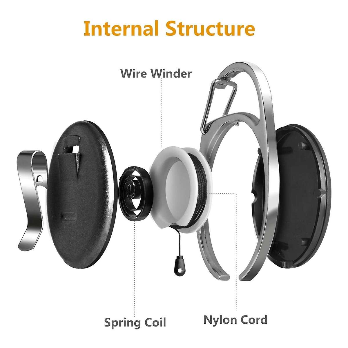 10 Pack Retractable Badge Reel for Id Card Key Keychain Holder Black