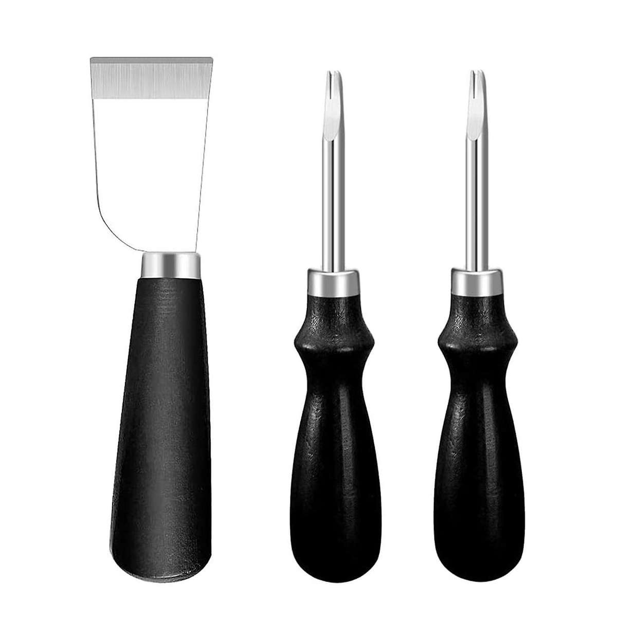 3pcs Leather Craft Tools Kit, Leather Cutting Knife with 2 Sizes