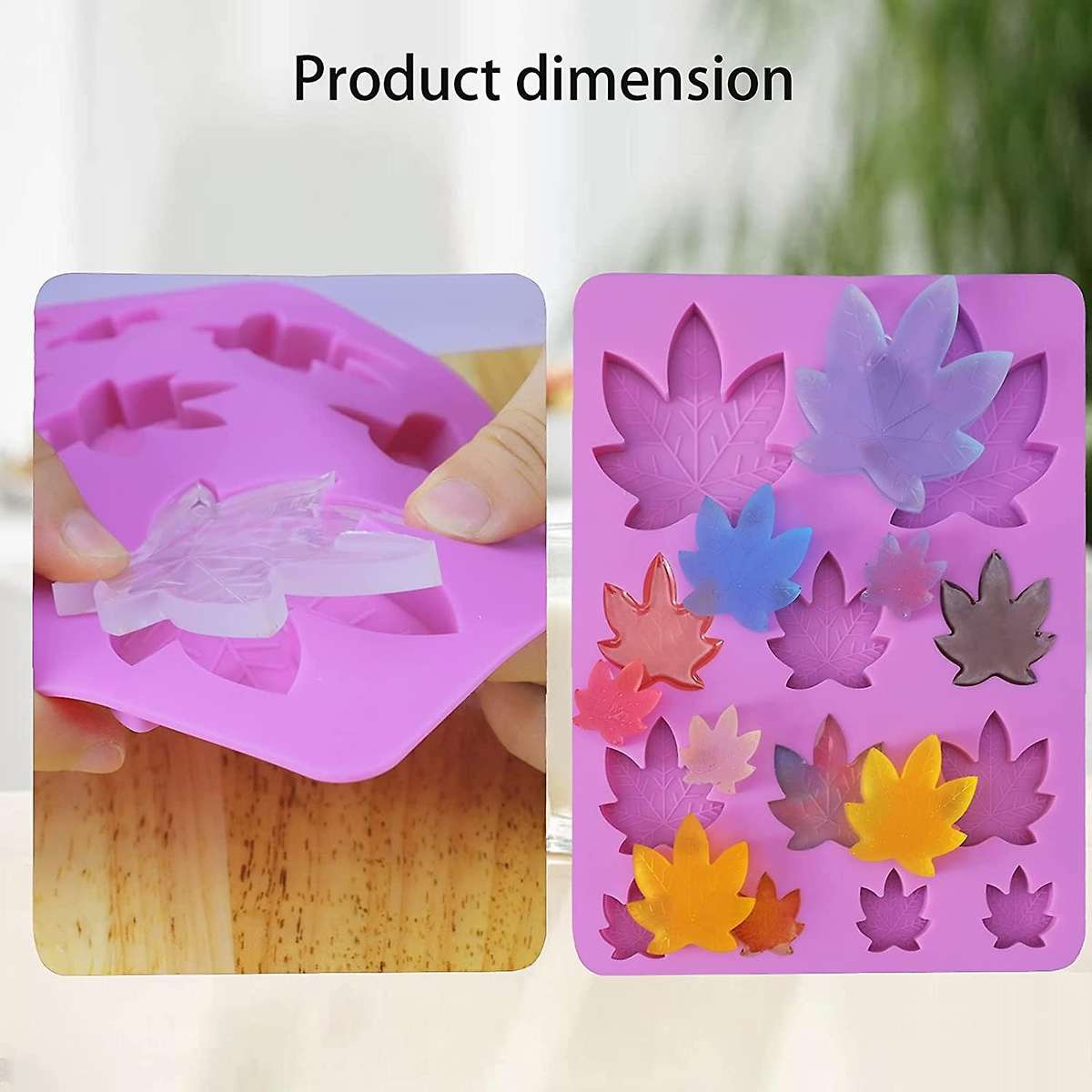 2 Pack Gummy Leaf Silicone Candy Mold, Chocolate Gummy Molds -purple
