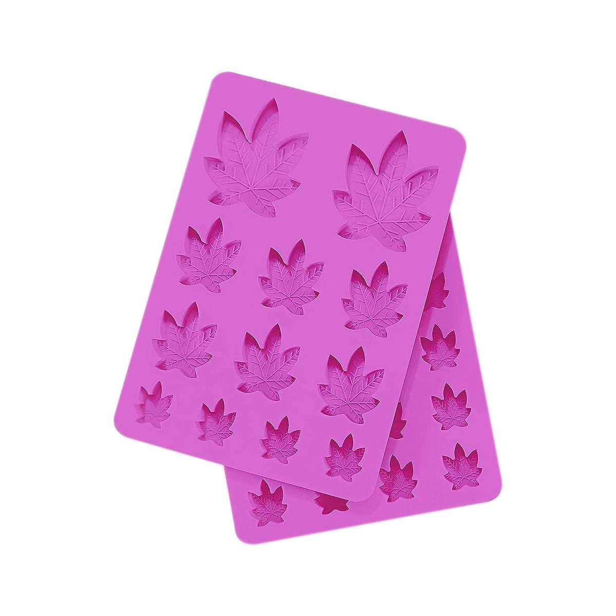 2 Pack Gummy Leaf Silicone Candy Mold, Chocolate Gummy Molds -purple