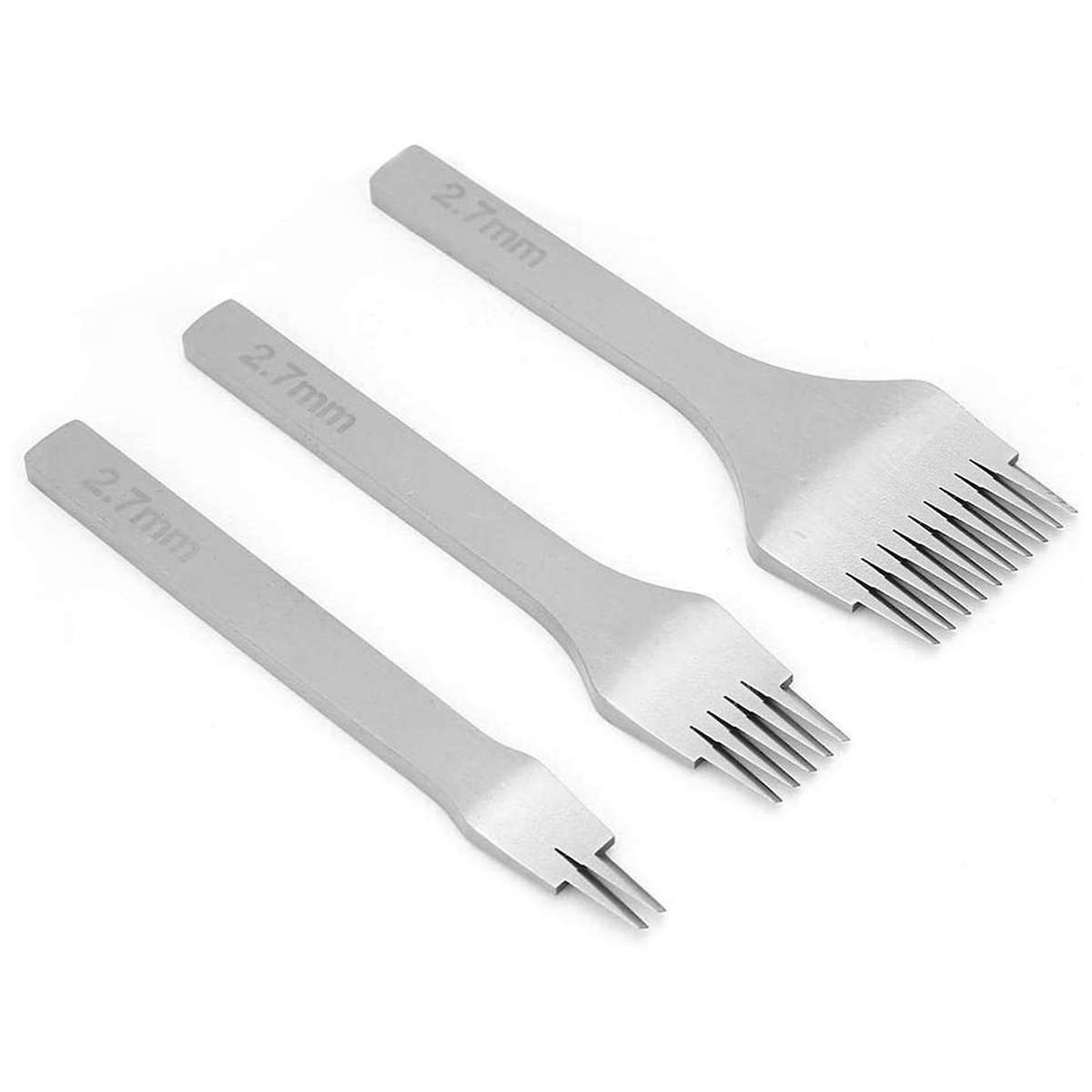 3 Pcs 2.7mm Leather Chisel Leather Mold Hole Punching Tool Kit