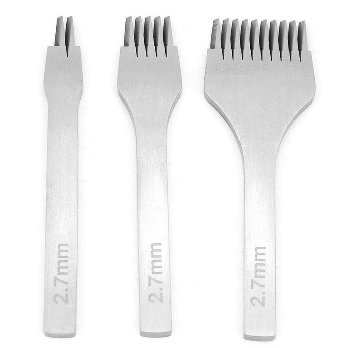 3 Pcs 2.7mm Leather Chisel Leather Mold Hole Punching Tool Kit