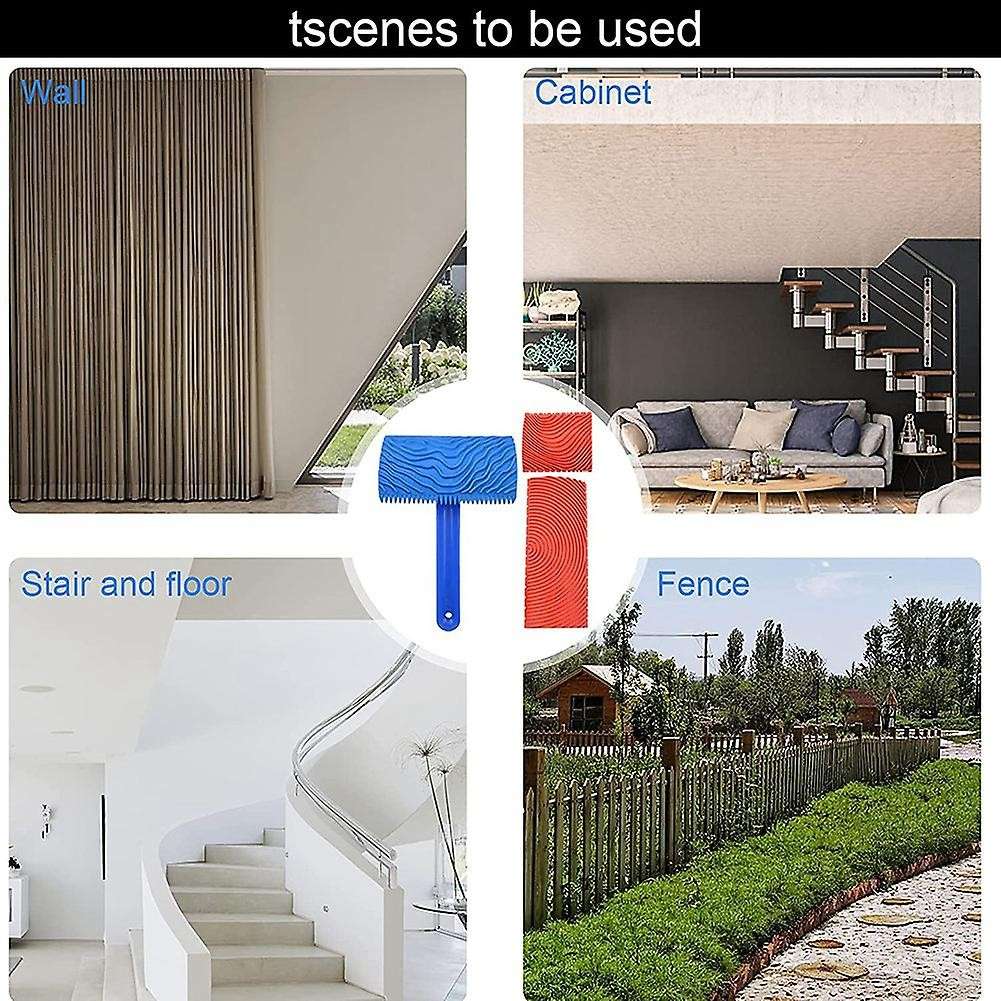 3pcs Wood Grain Painting Tool, Wood Texture Graining Tool with Handle