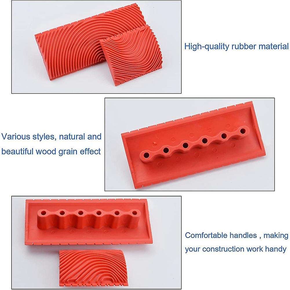 3pcs Wood Grain Painting Tool, Wood Texture Graining Tool with Handle