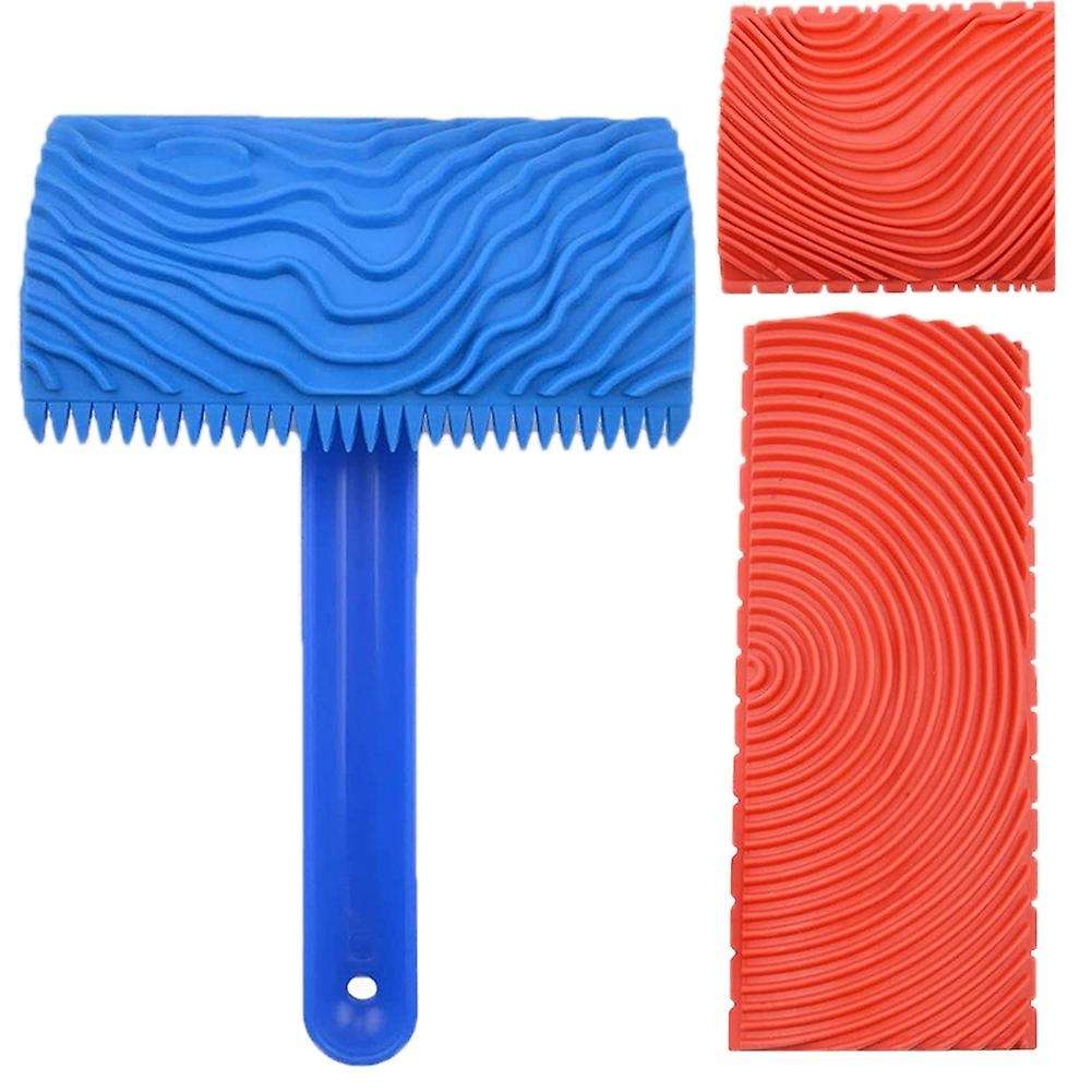 3pcs Wood Grain Painting Tool, Wood Texture Graining Tool with Handle