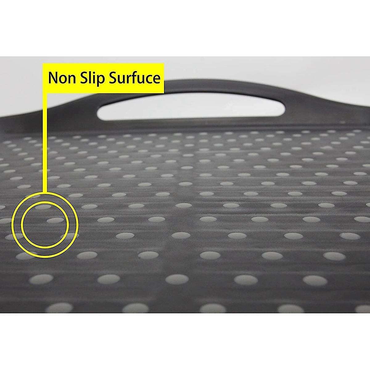Rectangular Non-slip Plastic Tray with Handle for Home Kitchen
