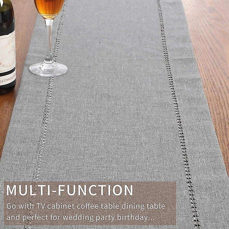 Table Runner for Everyday Dining Wedding Holiday Home Decor Gray