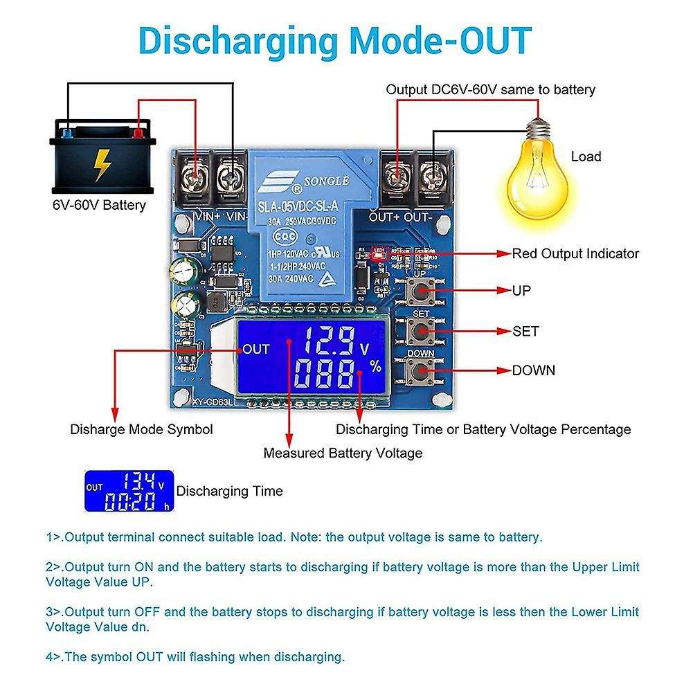 Dc 6v-60v Low Voltage Protector for Lead Acid Lithium Battery