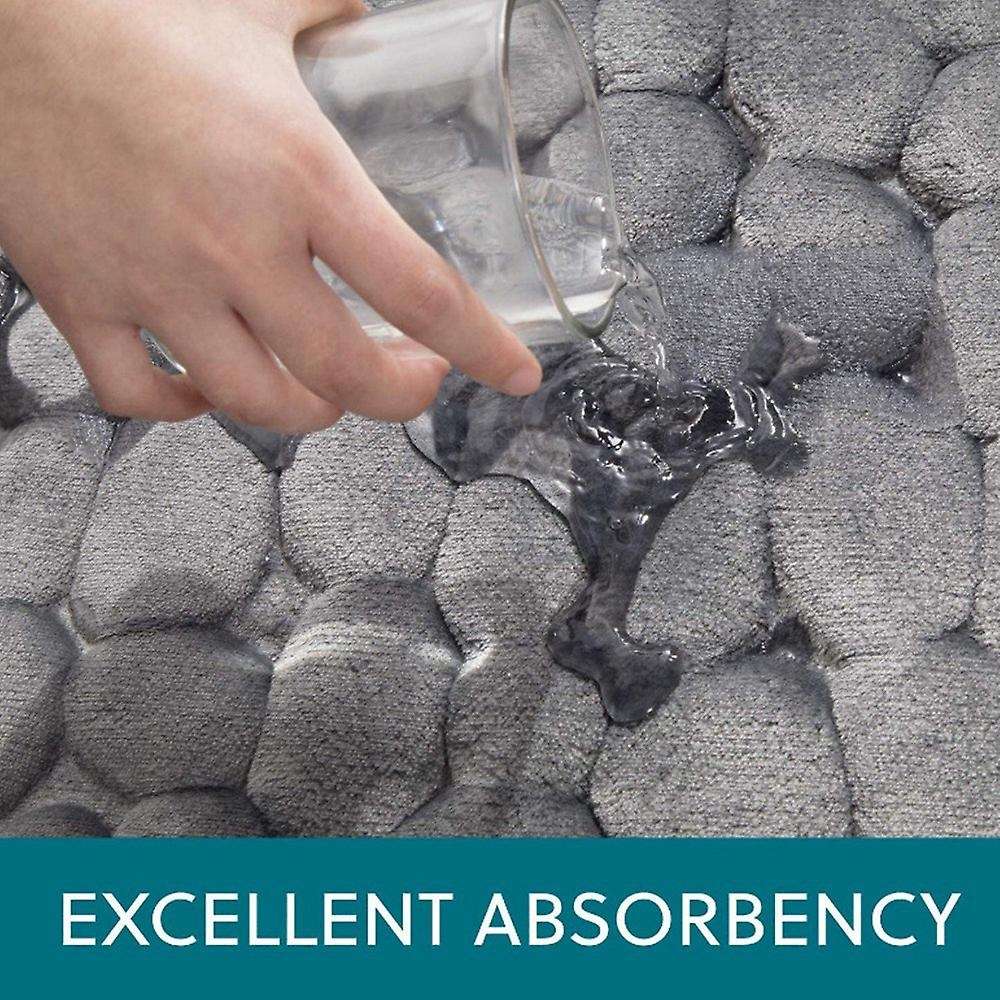 Bathroom Bath Mat Thicken Non-slip Memory Foam Carpet (gray)