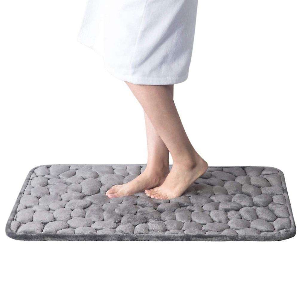 Bathroom Bath Mat Thicken Non-slip Memory Foam Carpet (gray)