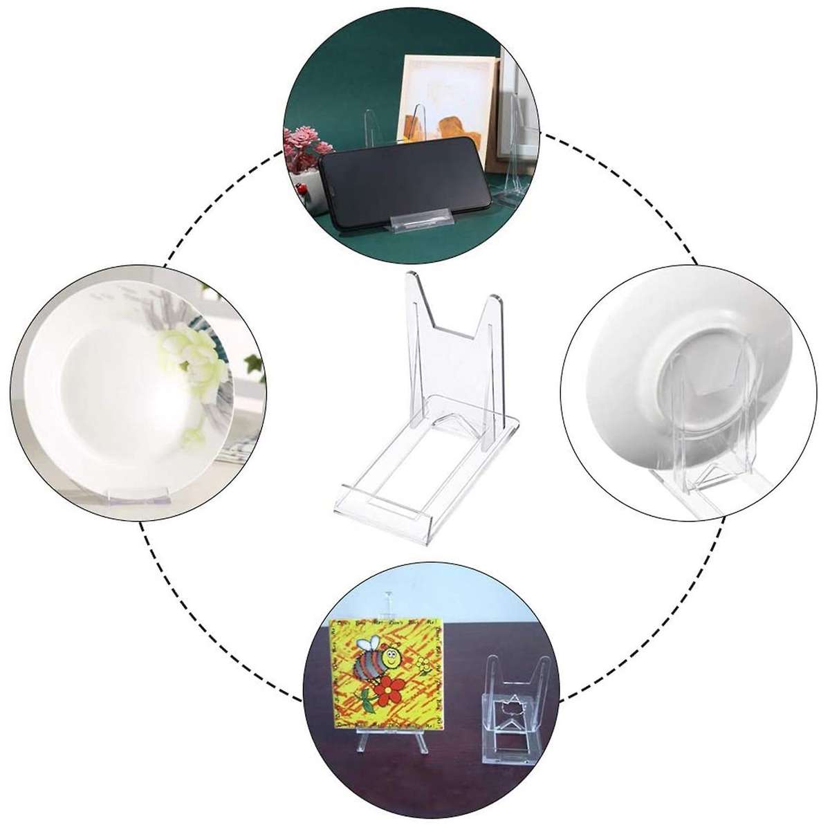 Clear Display Stand Easel Card Stand Adjustable Plate Stand Holder