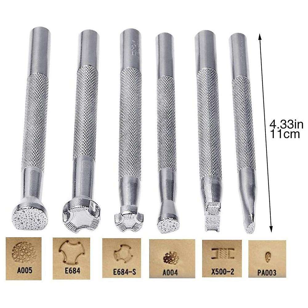 6 Pieces Of Leather Stamping Printing Tool Kit Leather Craft Diy