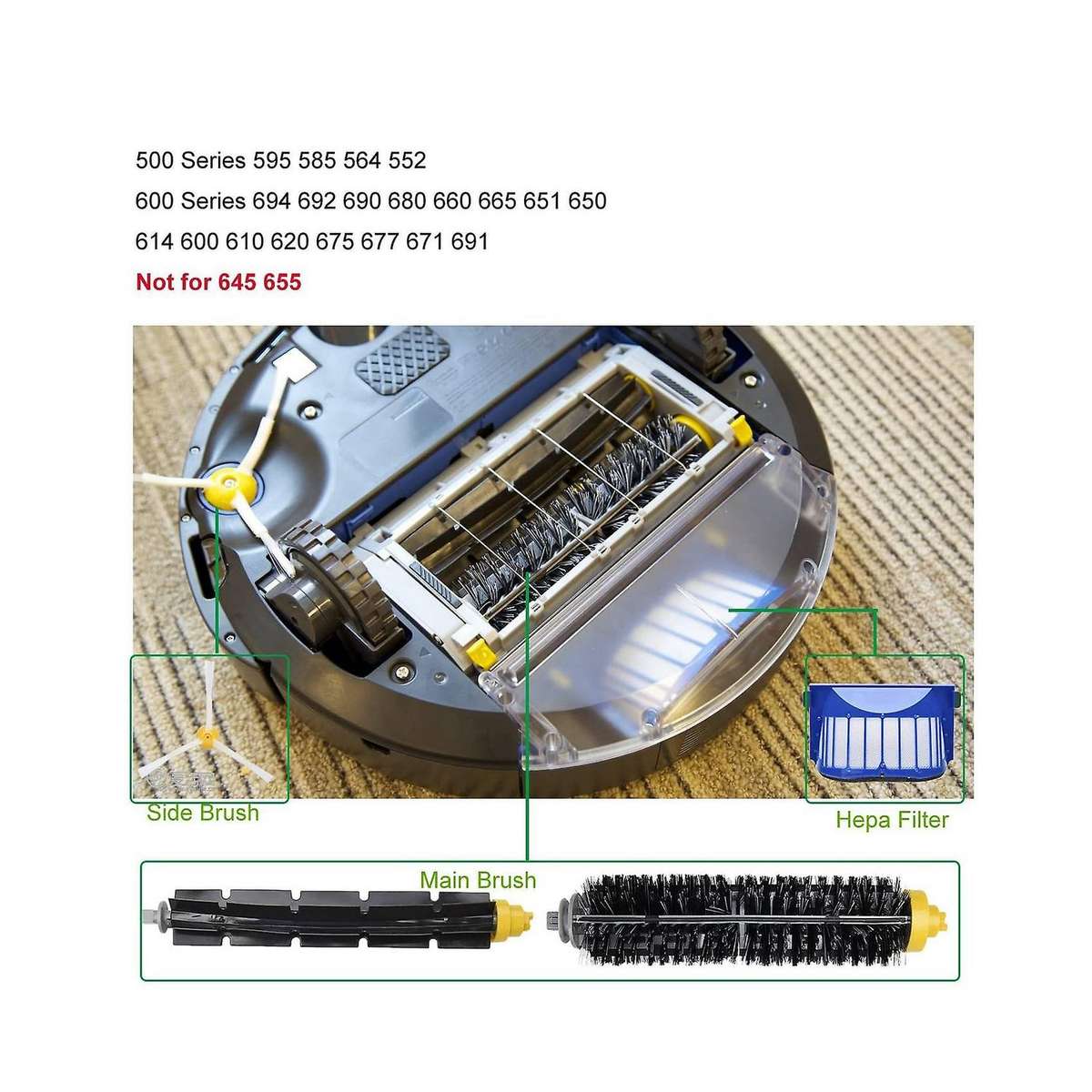Replacement Parts Kit for Irobot Roomba 600 Series 694 690 614 680