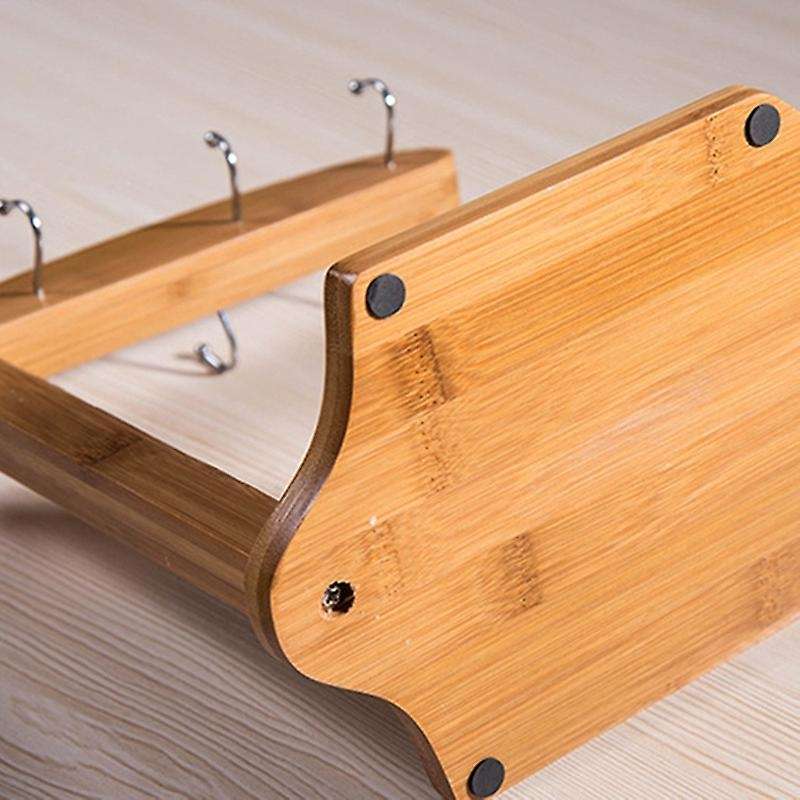 Bamboo Coffee Cup Holder Mug Rack Holds 6 Mugs for Coffee Mugs Saucer