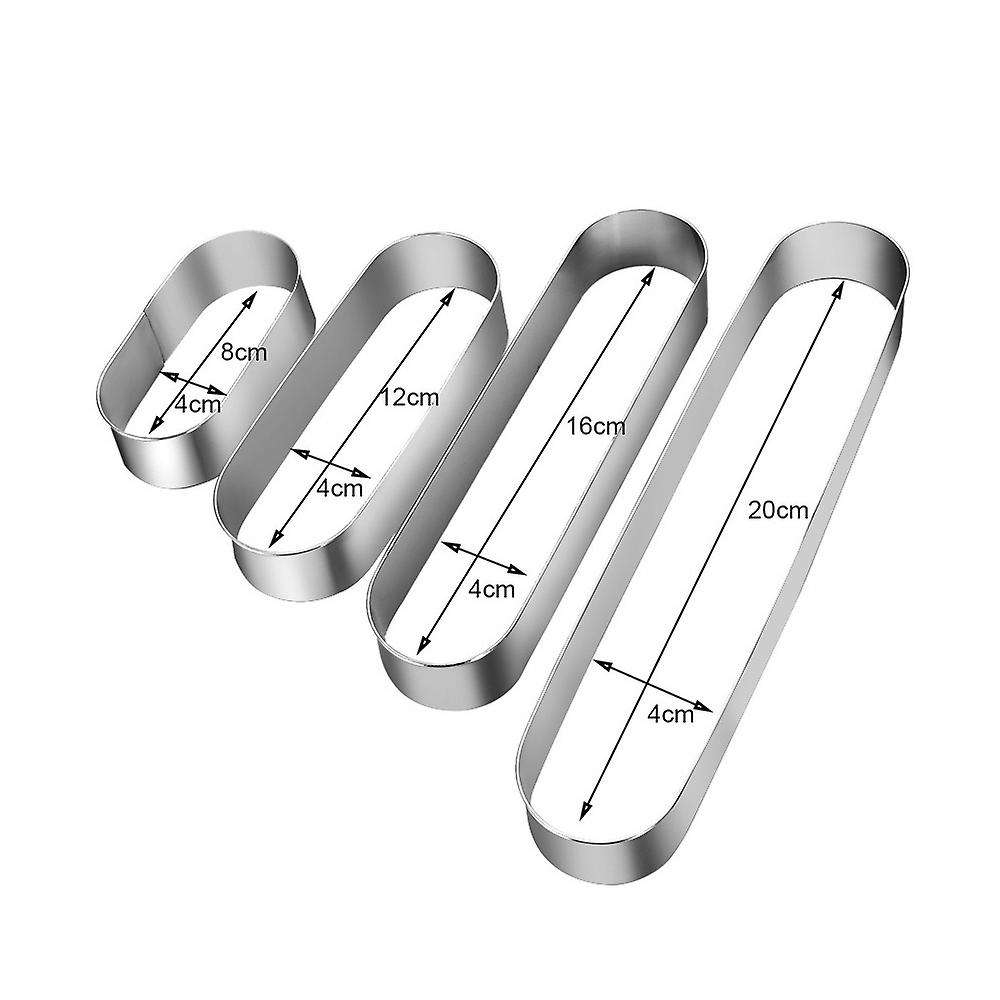 4pcs Durable Mousse Ring Dessert Cake Mold Tiramisu Mold