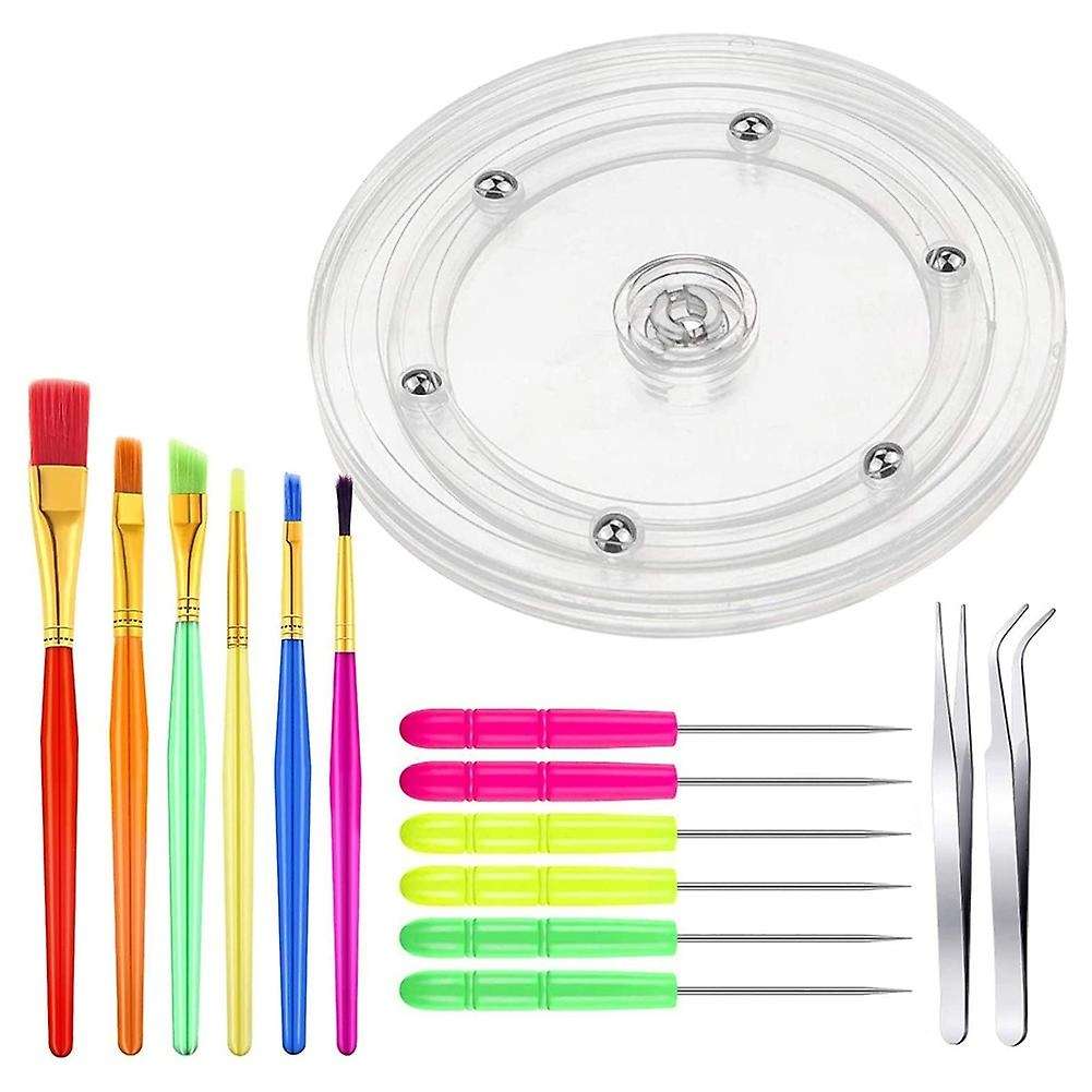 Acrylic Cookie Turntable,6 Cookie Scribe Needle,6 Brushes,2 Tweezers