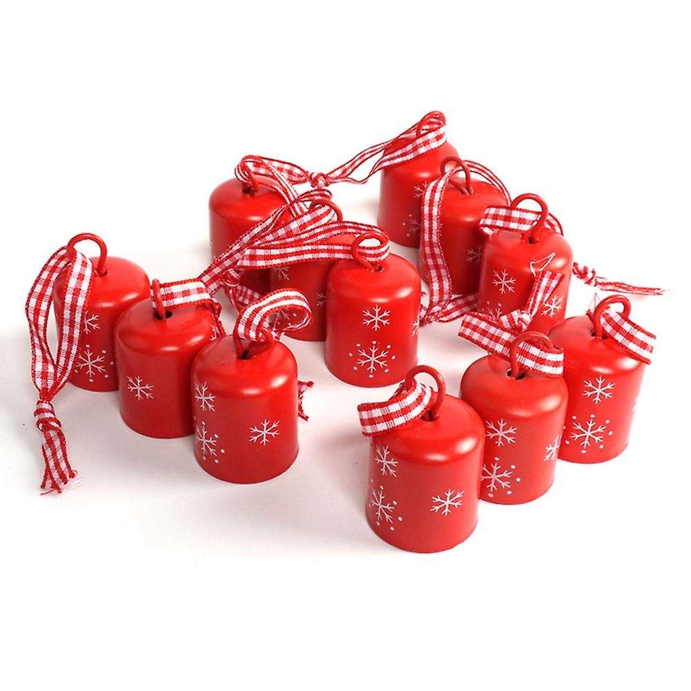 Christmas Decoration Red Cylindrical Jingle Bell for Home Xmas Diy