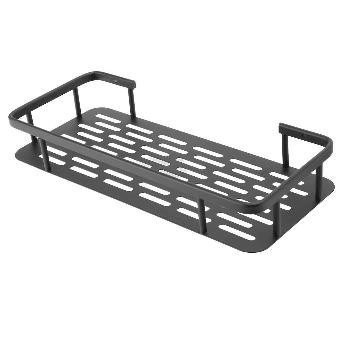 Bathroom Accessories Shelf Aluminum Storage Rack 31.5x14x5cm Black