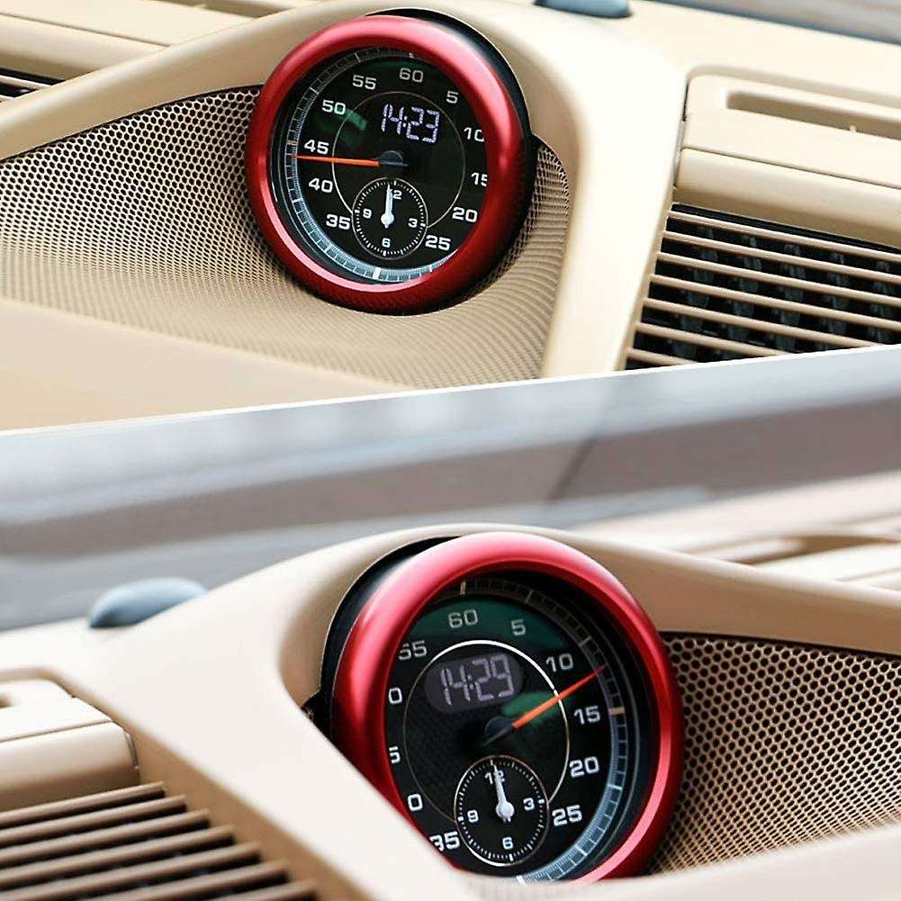 Red Clock Compass Cover Sticker For-porsche 911 Cayenee Boxster Macan