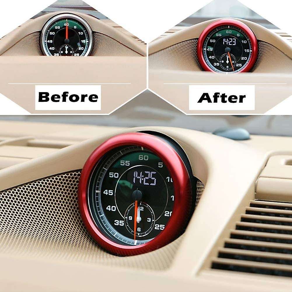 Red Clock Compass Cover Sticker For-porsche 911 Cayenee Boxster Macan