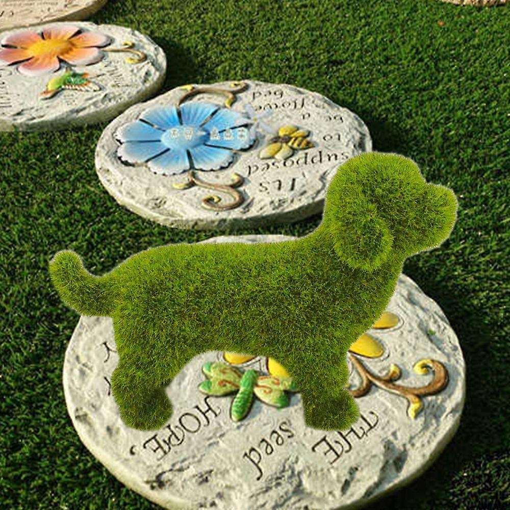 Courtyard Cute Dog Statues Grass Green Simulation Flocking Puppy A