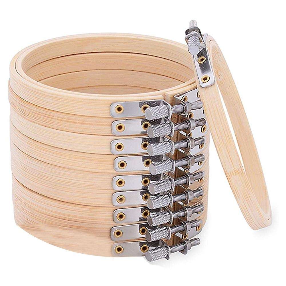 10 Pcs 4 Inch Bamboo Embroidery Hoops for Diy Art Craft Handy Sewing