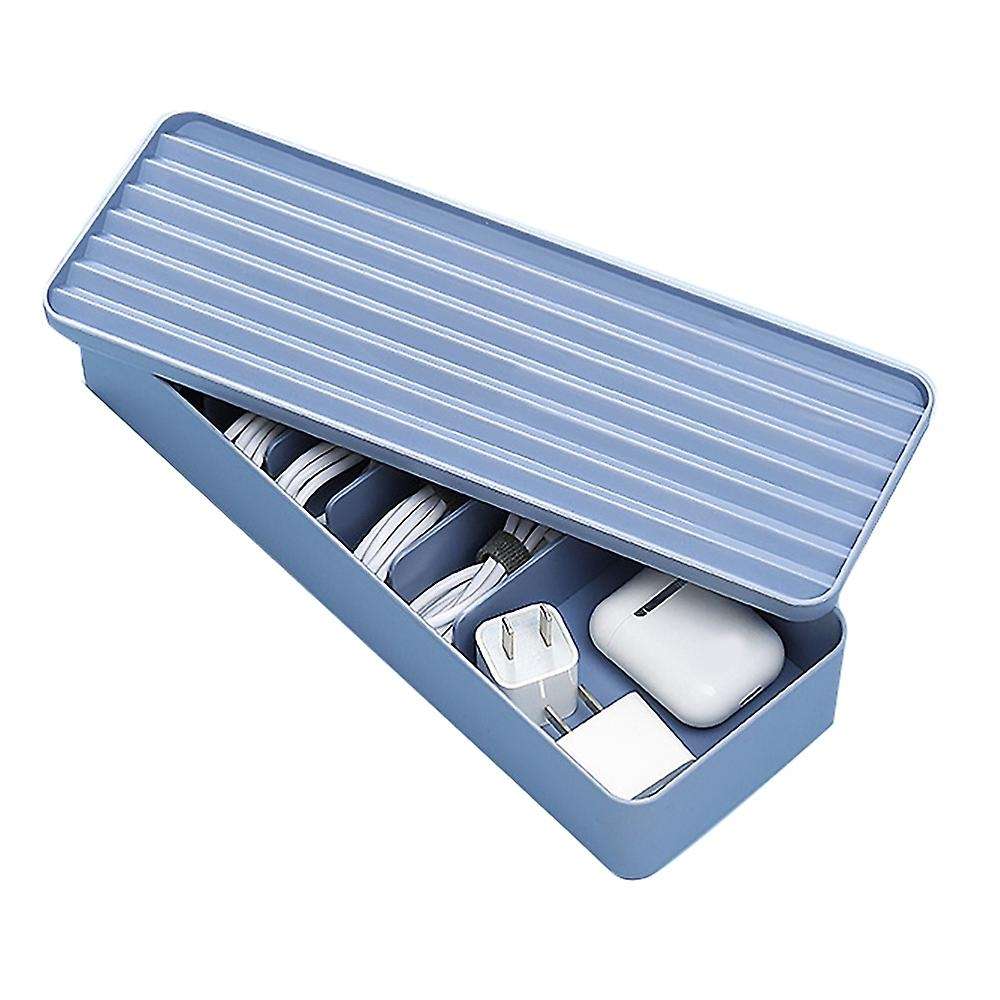 Data Cable Storage Box Dust-proof Power Cord Storage Cable(blue)