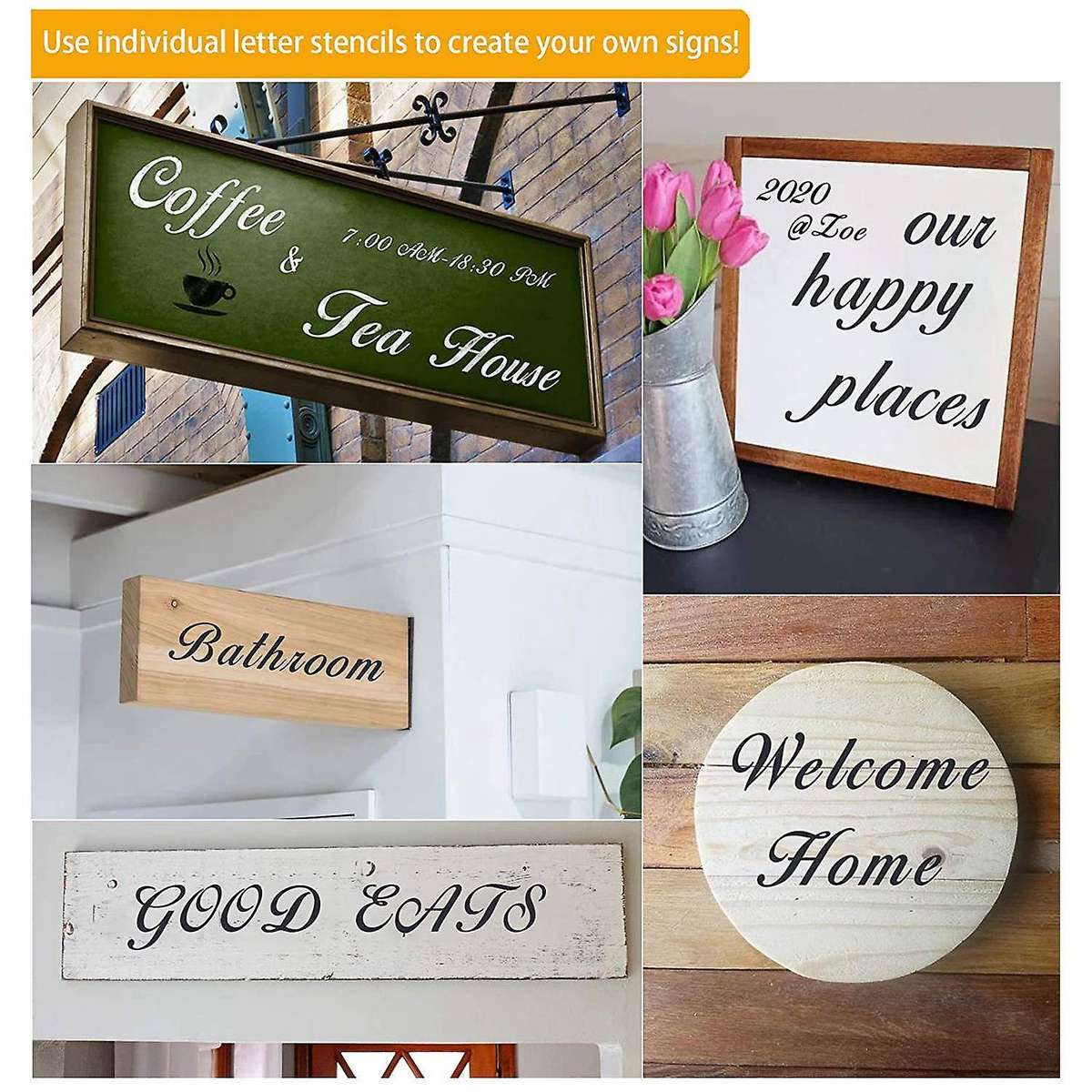 40 Letter Stencils for Painting On Wood Alphabet Stencils