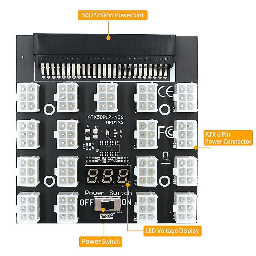 Atx 17x6pin Power Supply Breakout Board Adapter Converter 12v 120amp
