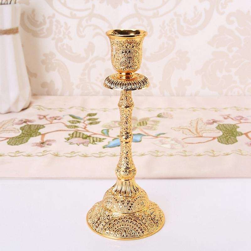Metal Candle Holder Stand Candelabra Taper Golden Candlestick B