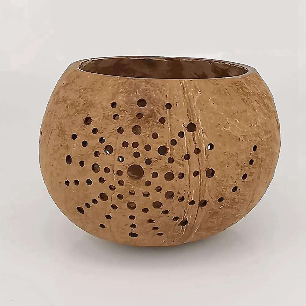 Coconut Shell Candle Holder for Tealight Small Pillar Rustic Candle