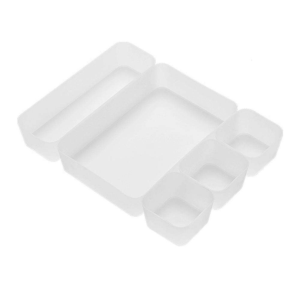 5pcs Drawer Cosmetic Organizer Box Plastic Closet Drawer Organizers
