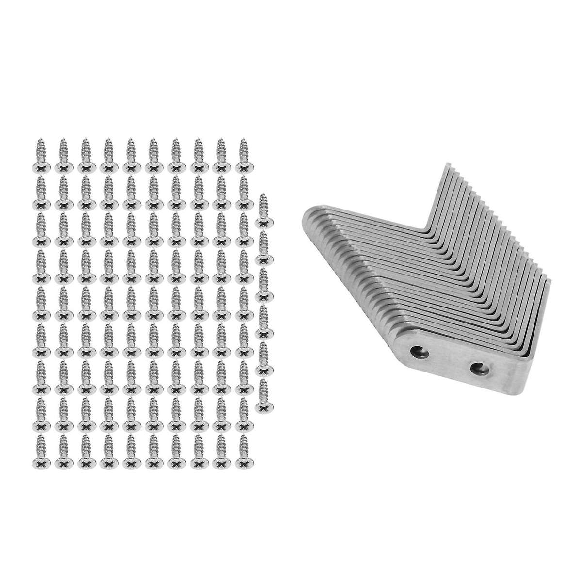 24 Pieces Stainless Steel Corner Braces Right Angle L Shaped Bracket
