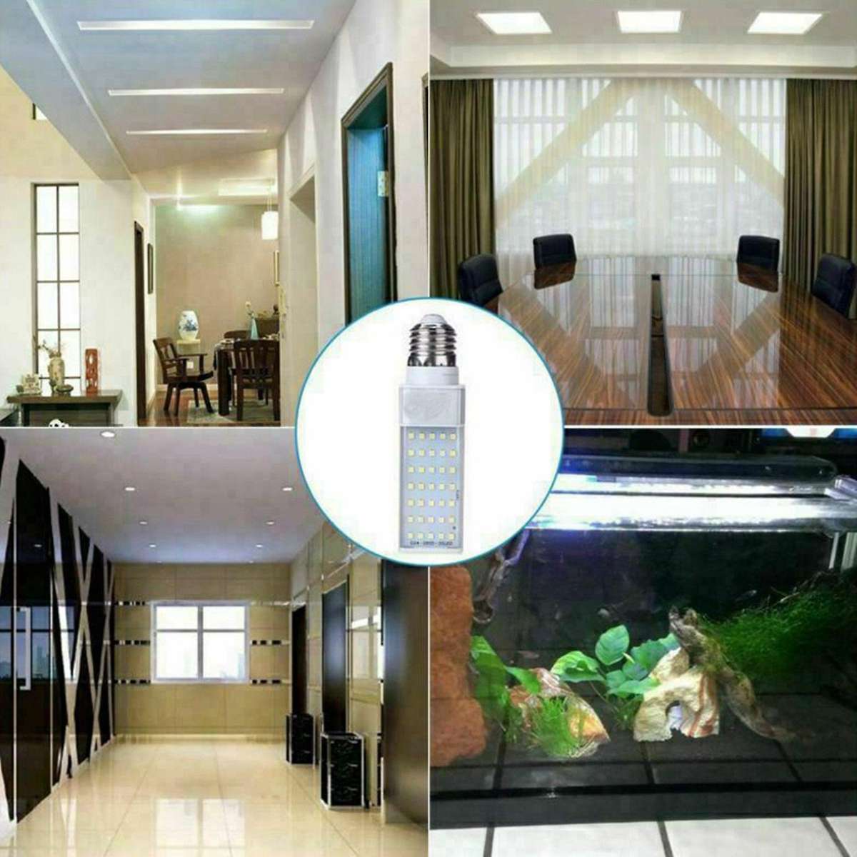 White Plant Aquarium 7w Grow Light Led Tank Fish Coral Bulb E27 Lamp