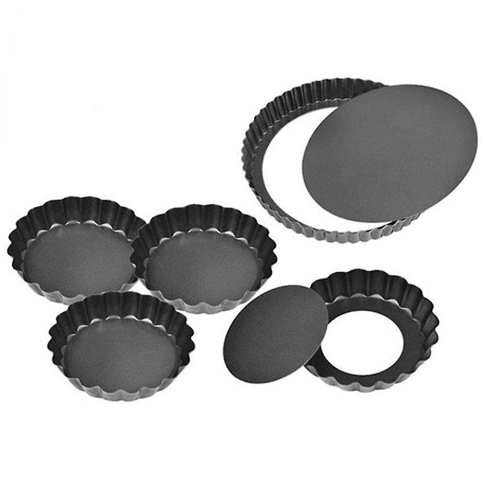 Set Of 5 Tart Pan - Includes 9 Inch Tart Pan & 4 Inch Mini Tart Pans