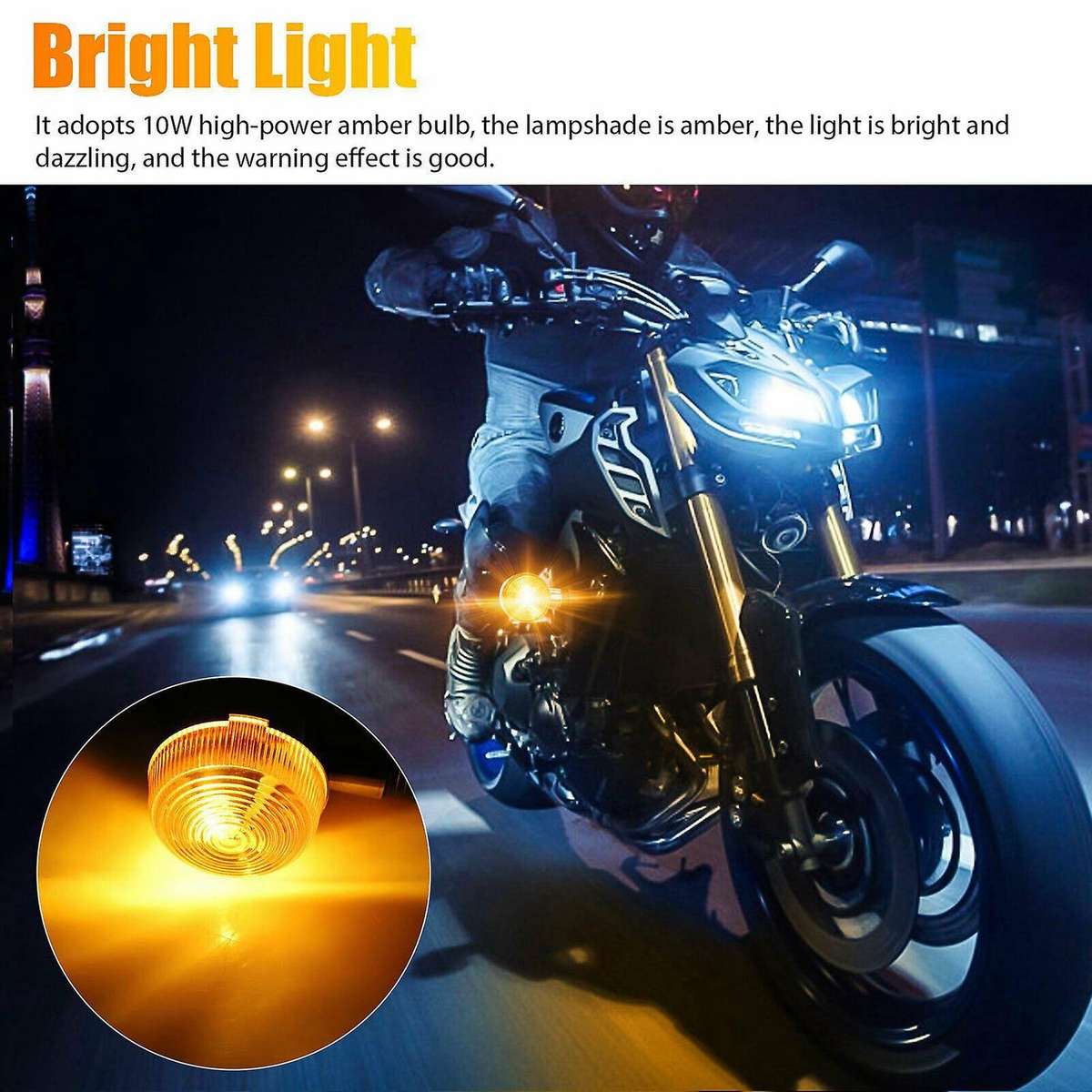 4pcs Motorcycle Turn Signals Amber Led Indicator for Yamaha Suzuki