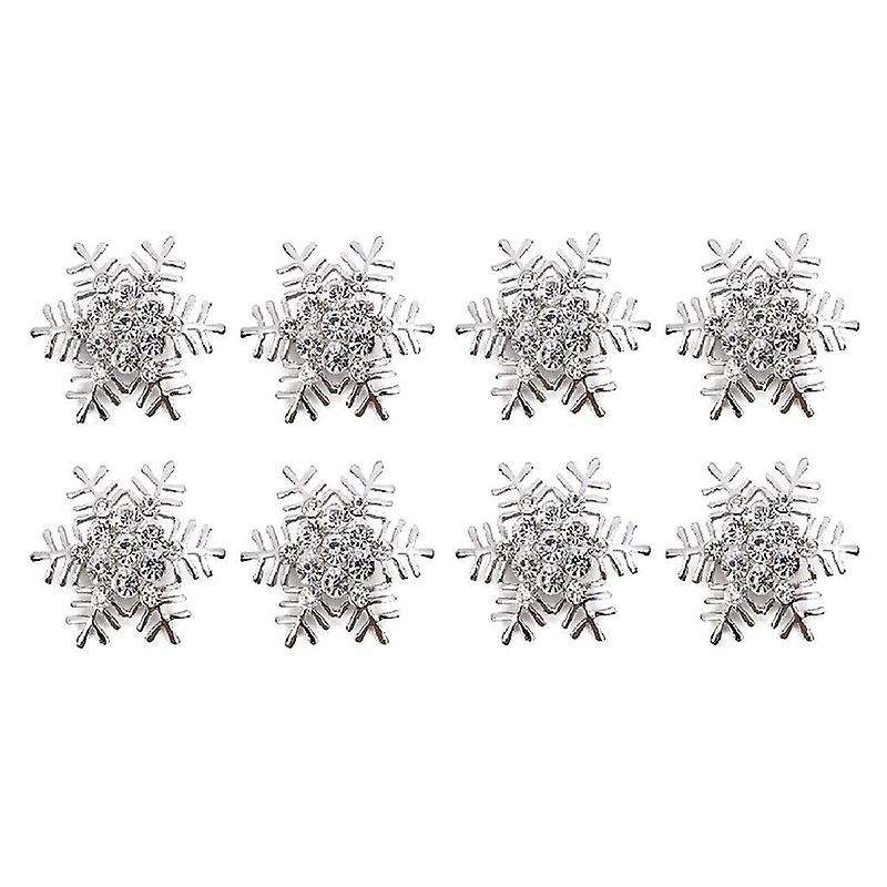Silver Snowflake Napkin Ring Christmas Napkin Holder Festive