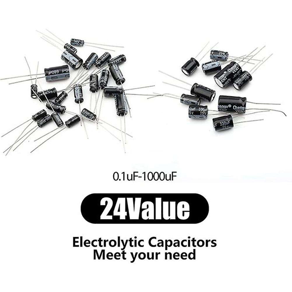 0.1uf-1000uf 24values Aluminum 16-50v Mix Electrolytic Capacitor Kit