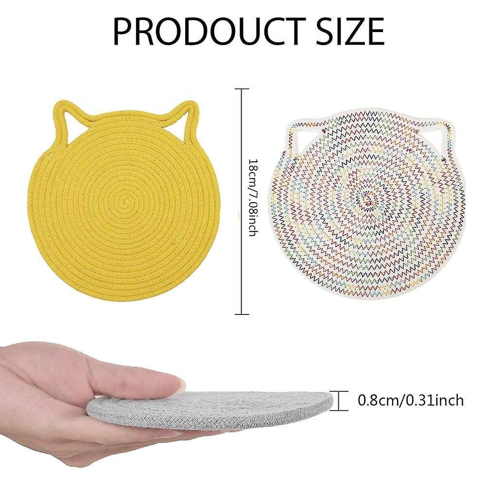 4 Pcs Potholders Trivets Set,placemats,for Cooking,(yellow&colorful)
