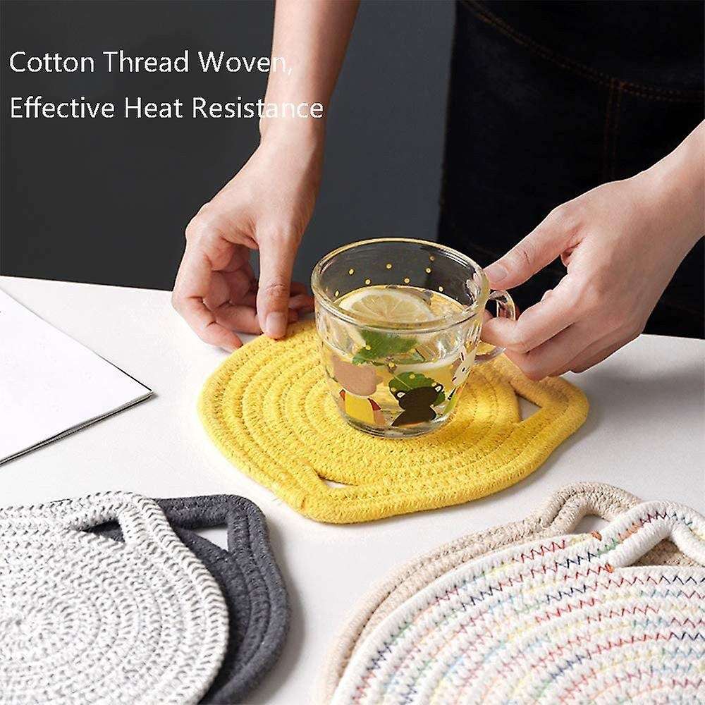 4 Pcs Potholders Trivets Set,placemats,for Cooking,(yellow&colorful)